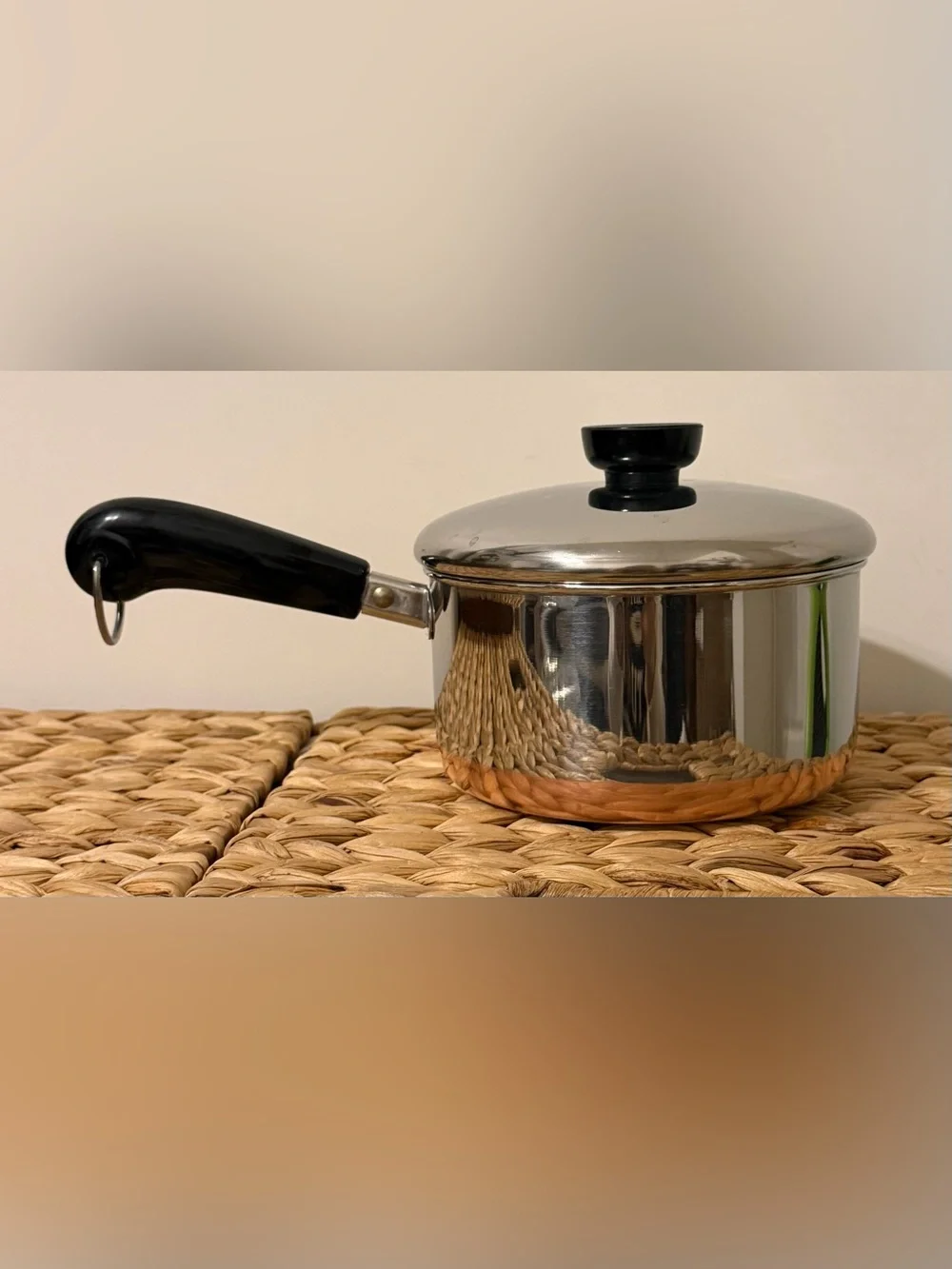 Vintage Revere Ware 1.5 Qt Copper Bottom Saucepan Clinton ILL With Lid